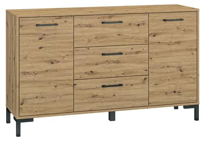 Produktbild von Buffet Liora mit 3 Schubladen und 2 Türen, Holzoptik, 138cm