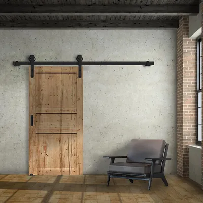 Zdjęcie produktu dla System przesuwny do drzwi przejściowych LOFT BARN DOOR SLID'UP 270, długość prowadnicy 195 cm, kolor czarny
