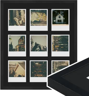 Produktbild von Fotoliste schwarz - für 9 Fotos - modernes Design - Holz