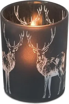 Produktbild von EDZARD Glas Windlicht Hirsch Tiu H 13 cm