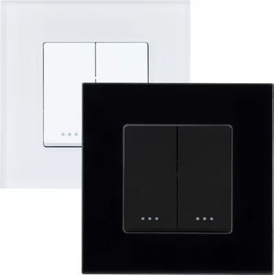 Produktbild von Doppelschalter mit PC-Rahmen Modern Schwarz