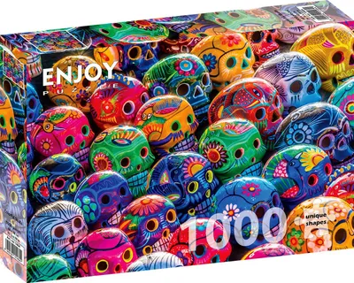 Image de Puzzle 1000 pièces Enjoy – Crânes colorés