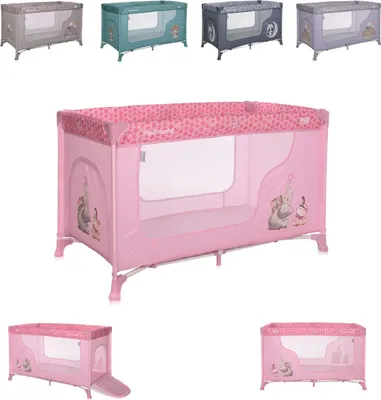 Produktbild von Lorelli Baby Reisebett Laufstall Moonlight seitliche Öffnung Tragetasche faltbar rosa