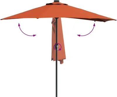 Obrázok produktu pre Záhradný slnečník Tehlová 294 x 150 x 223 cm Polyester a oceľ