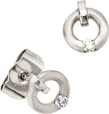 Produktbild von JOBO Ohrstecker 950 Platin teilmattiert 2 Diamanten Brillanten 0,03ct. Ohrringe