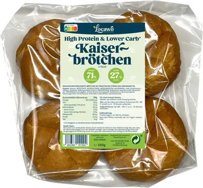 Produktbild von Locawo High Protein Low Carb Kaiserbrötchen 200g