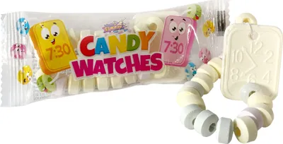 Obrázok produktu pre Sladké náramky Candy Hodinky jednotlivo balené 10 kusov po 13,5 g