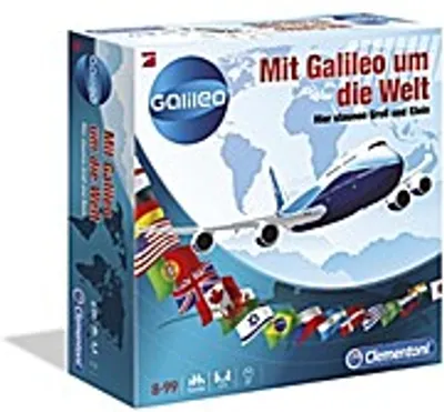 Produktbild von Clementoni - Mit Galileo um die Welt - Brettspiel Familienspiel Wissensspiel Pro7