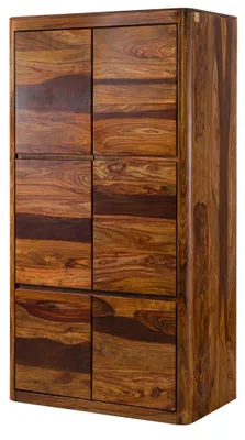 Immagine prodotto di MASSIVMOEBEL24 | Armadio in legno di sheesham 105x60x200 Cerato marrone scuro TORONTO #265