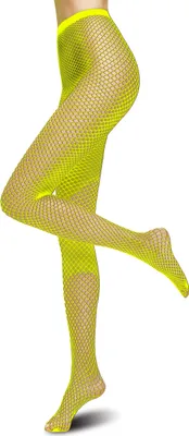 Produktbild von Damen Netzstrumpfhose One Size Strumpfhose Halloween Fasching Karneval Freizeit Party, neon gelb