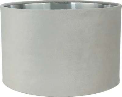 Produktbild von Lampenschirm Pendelleuchte Stoff Hellgrau Silber E14 E27 Ø28 cm rund Textilschirm Hängelampe