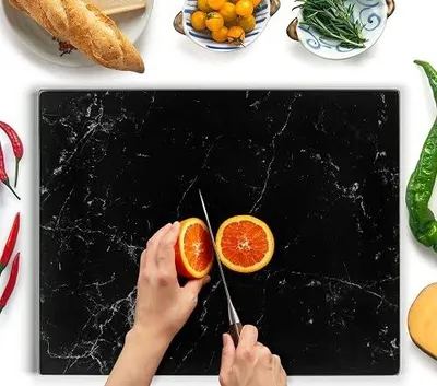 Zdjęcie produktu dla Deska do krojenia szklana hartowana 40X30 cm antypoślizgowa kuchnia