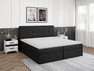 Produktbild von FEDVE Boxspringbett Schlafzimmerbett MOKPO mit 2 Bettkästen, Doppelbett mit Bonell-Matratze und Topper 200x200
