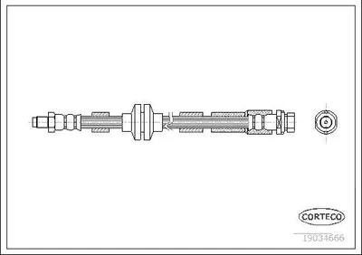 Produktbild von CORTECO 19034666 Bremsschlauch Hinten für FORD Focus II Kombi (DA, FFS, DS)