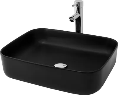 Obrázek produktu pro LuxeBath umyvadlo Umyvadlo na desku Square, 51x40,5x13,5 cm, černé matné, z keramiky