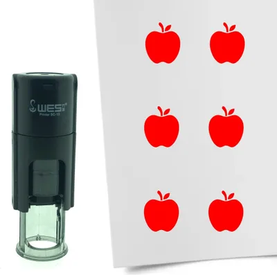 Image de Tampon encreur CombiCraft Pomme 10 mm rond – Encre rouge