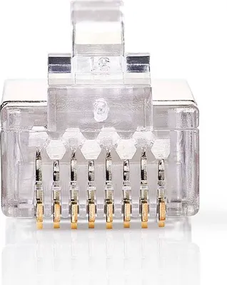 Produktbild von Nedis RJ45-Stecker - Stecker - Solid STP CAT6 - Gerade - Vergoldet - 10 Stück - Polycarbonate - Transparent - Box