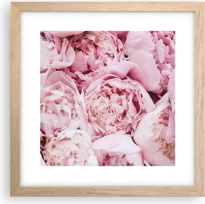 Produktbild von Gerahmtes Poster - Rahmen in heller Eiche - Blumenstrauß Blumen Rosa - 30x30 cm - Wand Bild - Wanddeko - Wandbilder - Kunstposter - Wandposter - Bilderrahmen - Bilder - Kunstdruck - P2NAC30x30-5001