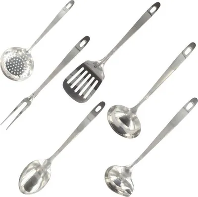 Immagine prodotto di set di 6 utensili da cucina - FACKELMANN - Oxford - Acciaio inox