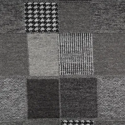 Produktbild von Mantelstoff Meterware Jacquard gebürstet Patchwork Karos grau 145cm