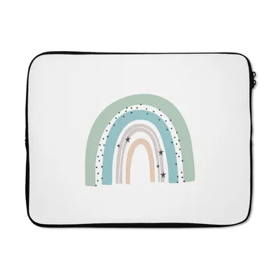 Produktbild von MuchoWow® Laptop Hülle 17 Zoll Laptoptasche Regenbogen - Kinder - Sterne - Tupfen - Pastell - Zipper - Schutzabdeckung