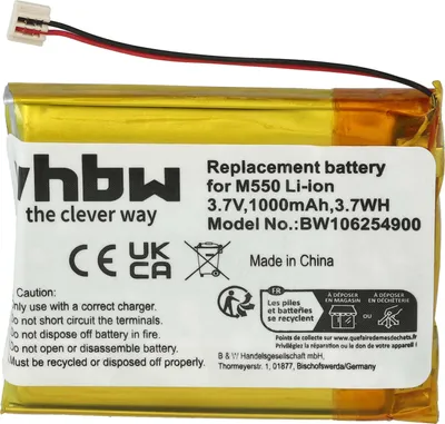 Produktbild von vhbw Akku Ersatz für Palm IA1W721H2, IA1W416A2, IA1TA16A0, IA1T923A0, GA1W922A2, GA1W918A2 für PDA Notepad Tablet (1000 mAh, 3,7 V, Li-Ion)
