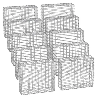Obrázek produktu pro Sada pro výsadbu rostlin do gabionů - kamenný košík - pozinkovaná ocel - 100 x 90 x 30 cm