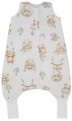 Produktbild von Sommer Babyschlafsack mit Füßen und Socken 0.5 TOG 100% Baumwolle L 110-122