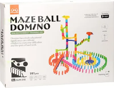 Image de Knikkerbaan dominoset jouet 191 pièces multicolore plastique