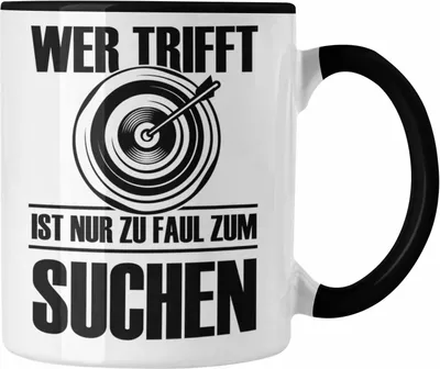 Produktbild von Trendation - Bogenschießen Tasse mit Bogenschütze Spruch - Geschenk für Pfeil und Bogen Fans (Schwarz)