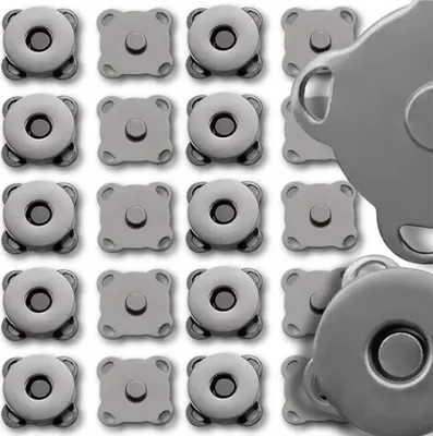 Image de Fermeture magnétique à bouton 10 pièces en métal noir