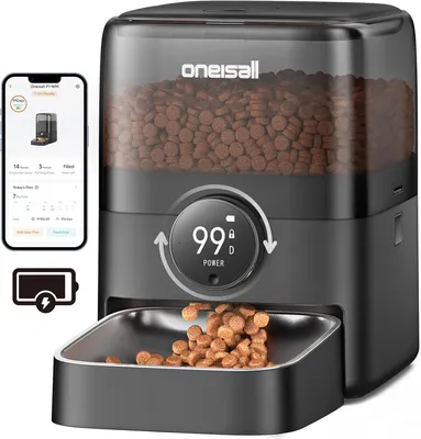 Produktbild von Katzen-Futterautomat Oneisall Kabellos mit APP-Steuerung, 3L ein Nafp/5L zwei Näpfe