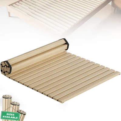 Obrázok produktu pre LZQ Premium 90x200 rolovací lamelový rám Lamelový rám s nosnosťou do 300 kg, rám postele Rolovacie lamely Drevené lamely Lamelový rám