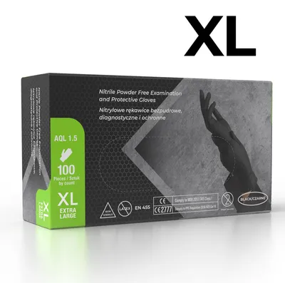 Produktbild von Nitrilhandschuhe, 100 Stück, Schwarz, Puderfrei, Grösse Xl, Robuste Handschuhe