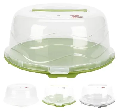 Produktbild von Excellent Houseware Kuchen-Servier- und Transporttablett, Polypropylen, 33 x 16 cm, grün