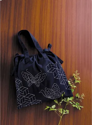 Produktbild von Olympus Sashiko Stickpackung "Schultertasche", Stoff bedruckt, 42x42cm, Original aus Japan