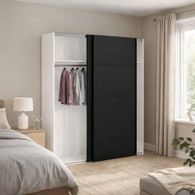 Immagine prodotto di Dmora Guardaroba 2 Ante Portlouis 61.7x220h cm Bianco, Appendiabiti 2 Ante