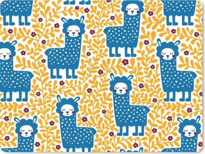 Produktbild von MuchoWow® Mauspad Mousepad Mädchen - Lama - Pflanzen - Schnittmuster - Mädchen - Kinder - Mädchen 23x19 cm - Mousepads - Maus Mat - Pad - Mausunterlage - Schreibtischunterlage - Mauspad