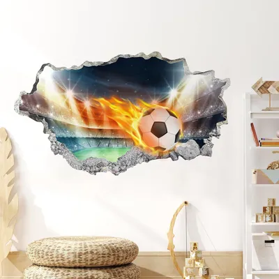 Produktbild von Wandsticker Fußball 3D, selbstklebend, 68 x 39 cm, für Kinderzimmer