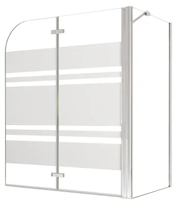 Produktbild von Duschspa 100x140cm Badewannenaufsatz Streifenglas 2-teilig Klappbar Duschabtrennung mit 75cm Seitewand