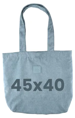 Zdjęcie produktu dla IDEA HOME Manhattan Cord Bag, Cord Shopper - Torba typu shopper z magnetycznym zapięciem i paskiem na ramię - Niebieski