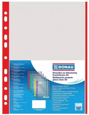 Produktbild von Euroobal DONAU A4 40mic s červeným okrajom 100ks