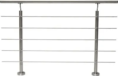 Produktbild von Geländerset Pertura Hestia Edelstahl V2A mit fünf Edelstahlstäbe für Bodenmontage B:1.50 m
