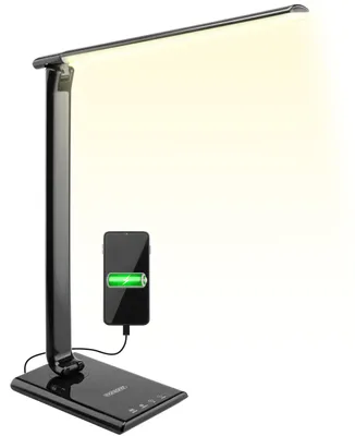 Immagine prodotto di Monzana Lampada LED da Scrivania 5 Luminosità Touch Control Porta USB Cellulare Tablet 12W Nero