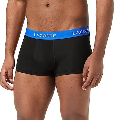 Produktbild von Lacoste 3er Pack Unterhosen Baumwolle Stretch Boxer Schwarz/Blau