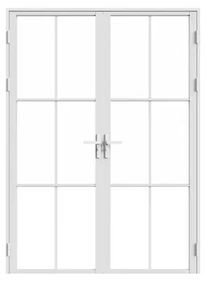 Produktbild von Tür-Set - zwei Flügel - wendbar - Aluminium & Sicherheitsglas - 2 x 204 x 73 cm - Weiß - SEROTO