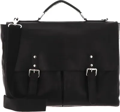 Produktbild von mano Leder Aktentasche Schultertasche Don Paolo Briefcase Black schwarz