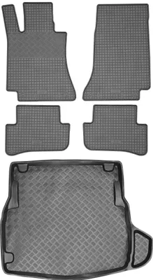 Image de Mercedes Classe C W205 berline, modèles à partir de 2014 - LOT comprenant : tapis de sol en caoutchouc + tapis de coffre