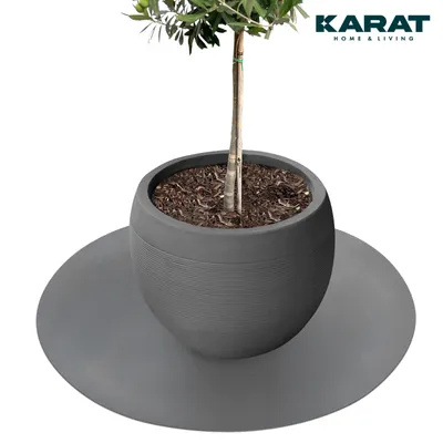 Produktbild von Untersetzer für Blumentöpfe mit abgeschrägter Kante Majesty Dunkelgrau Rund 90 cm Durchmesser