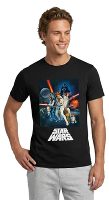 Produktbild von Star Wars Retro Motiv Männer T-Shirt, XL, Schwarz